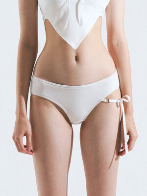 원사이드 리본 로우 비키니팬티 (White)