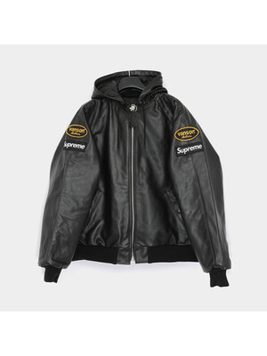 슈프림 밴슨 콜라보 레더 후드 워크 남성 자켓 FW24J55 BLACK
