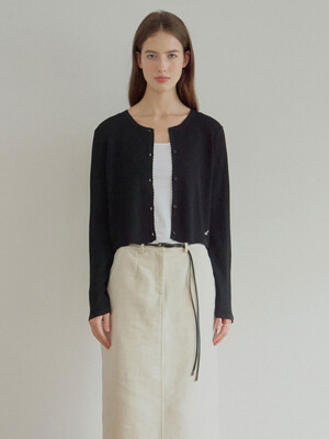 [3차 REORDER] VISCOSE RIBBED CARDIGAN [BLACK]