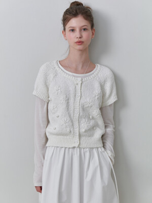 Suzan half cardigan (white)
