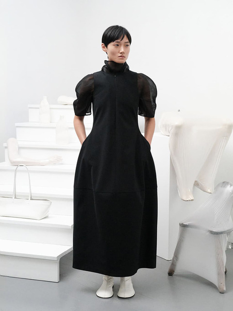 韓国商品/AMOMENTO LAYERED SHIRRING SKIRT layered shirring skirt, black - 아모멘토