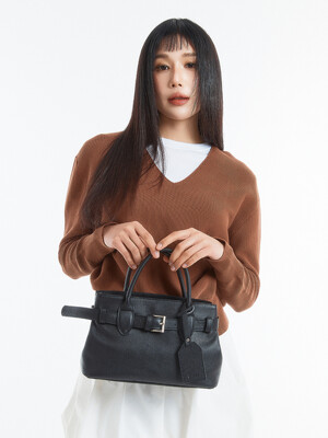 BELT MINI TOTE BAG, BLACK