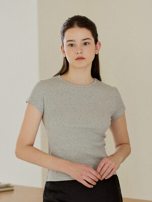 FLOWER CAP T-SHIRT_GRAY