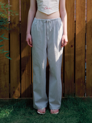 Seersucker Band Pants (Ivory)