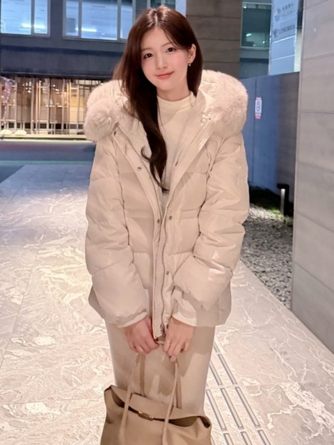마인드브릿지 우먼 [오늘출발][덕다운]두굿_폭스 퍼 후드 하프 덕 다운 점퍼_2colors
