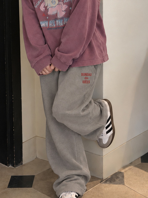 꼼파뇨 키즈 KIDS BUREAU 피그먼트 스웨트팬츠 다크그레이