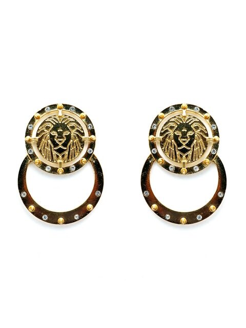 carved lion earrings