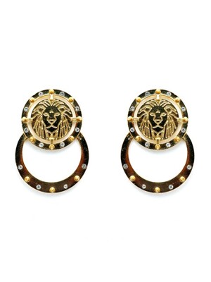 carved lion earrings