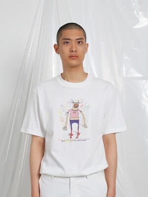MONSTER DRAWING T-SHIRTS(OFF-WHITE)