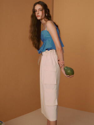 [Cotton Resort] Out Pocket String Skirt_2color