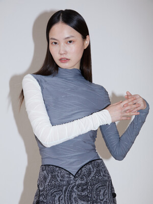 Wave line turtleneck gray