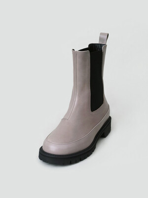 Chunky Sole Chelsea Boots - Dove Grey (기모안감)