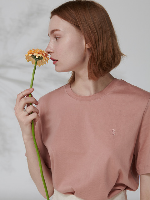티셔츠 - 옵세스 (Obsess) - ONOF round silket t-shirts (salmon pink)