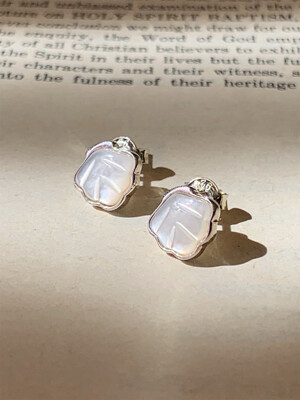 shell nacre silver earring