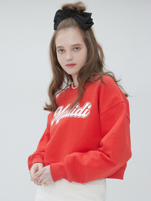 Logo crop sweat shirt 001 Red