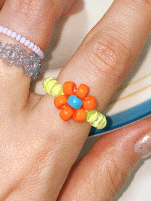 Orange Lily Bold Beads Ring 비즈반지