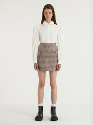 Wool Tweed Mini Skirt_Pink