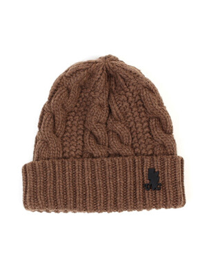 Wool Twist Brown Beanie 울비니