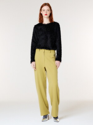 WOOL PIN TUCK PANTS(DEEP YELLOW)