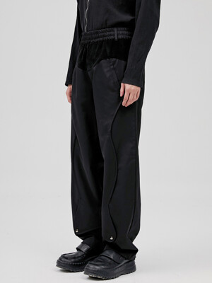 Wave Flap Pants - Black (FL-224)