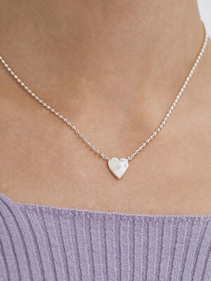 (SILVER925) Mother of pearl Heart Necklace NZ2037