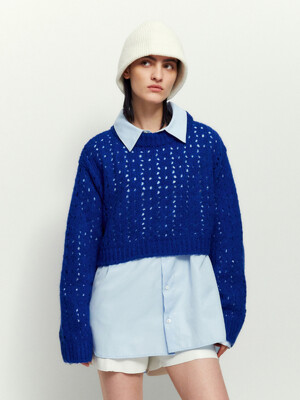 Pullover Crop knit - Blue