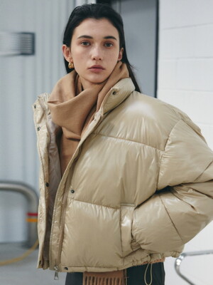 SENSE CROP PUFFER PADDING_BEIGE