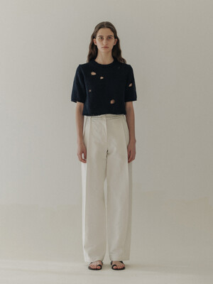 crop hole knit (navy)