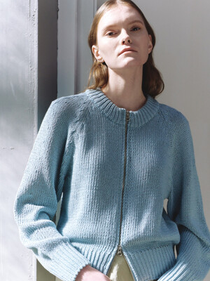 Zip up knit jumper (turquoise)