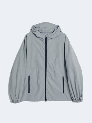 MATT NYLON HOODED JACKET (GRAY)