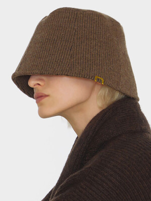 STAND BUCKET / STRIPE KNIT / M BROWN