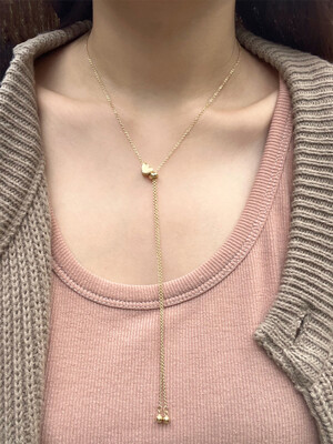 Heart  Drop Necklace[Gold]