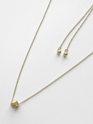 Heart  Drop Necklace[Gold]