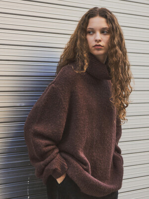 Overfit Wool Turtleneck Knit _CTK205(Brown)
