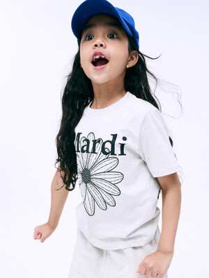 KIDS TSHIRT FLOWERMARDI_OATMEAL BLACK