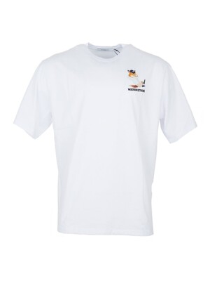 [메종키츠네] 남성 스몰 폭스 프린트 면 티셔츠 JM00123KJ0008 P100 (WHITE)