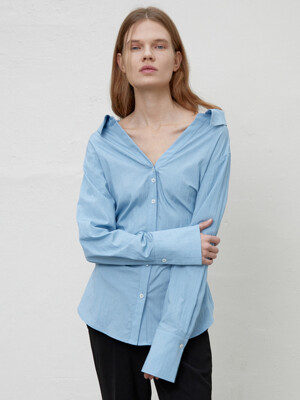 Off Shoulder Chloe Shirts_Sky Blue