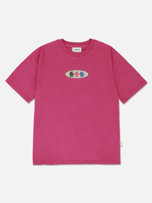 Circle bear Over fit T-Shirts AS1117 (Pink)