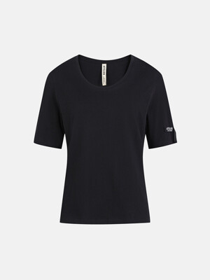 [Atelier] Slim Fit U-Neck Short-sleeve T-shirt_LFTAM24840BKX