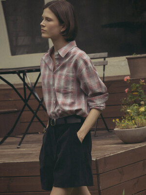 Check pocket point shirt_Pink