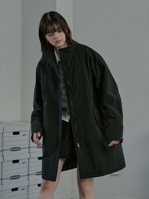 Soft Padding Mod Coat-Black
