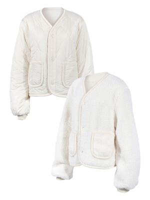 REVERSIBLE QUILTING JACKET_Ivory