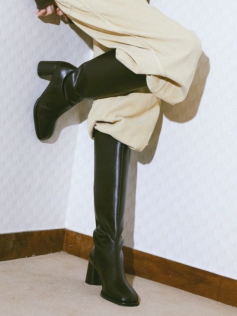 스퍼 Cecil Minimal 미니멀 가죽 롱부츠 6cm -UA9090 (2color)