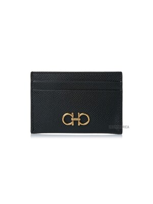 [페라가모] FW24 남성 더블 간치니 카드지갑 22 0007 NERO 0742164