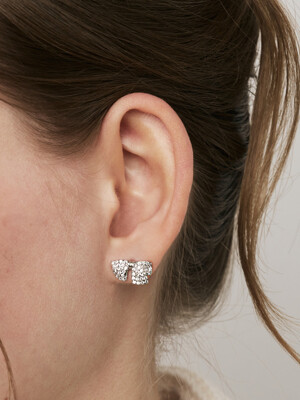 half ribbon cubic earring
