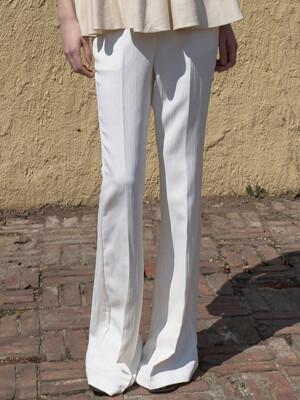 [단독]RAYON SLEEK BOOTS CUT PANTS, IVORY