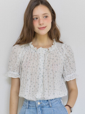 Floral Copine Blouse - White