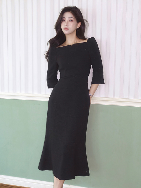 플로움 [유니 PICK] Overlay Heartneck Dress_5Color