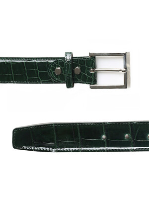 [악어 벨트] Crocodile belt Deep green