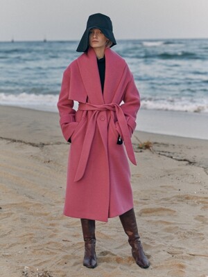 19 WINTER shawl collar wool coat (pink)